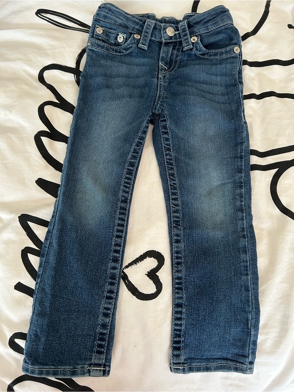 True Religion Kids Straight Leg Jeans in Dark Blue